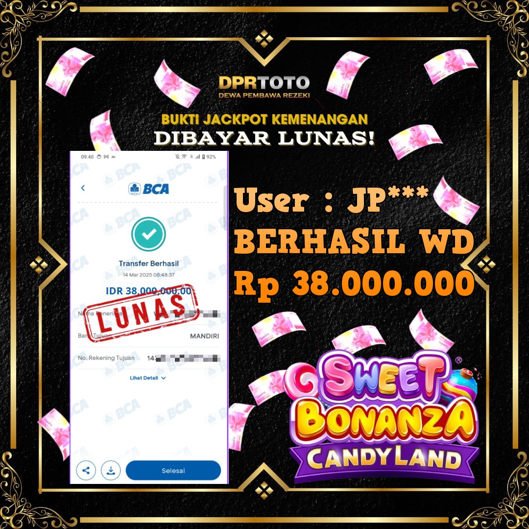 KEMENANGAN BESAR LIVE CASINO BONANZA CANDYLAND WD 38.000.000 - LUNAS